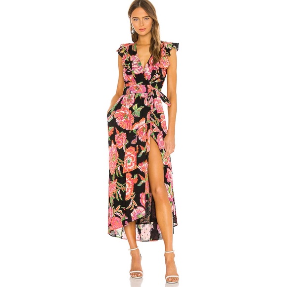 Banjanan Dresses & Skirts - Banjanan Carra floral wrap tiered Ruffles dress